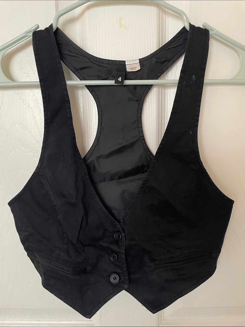 H&M Black Racerback Button-Front Vest